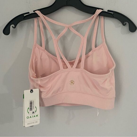 Gaiam Womens Iris Medium Support Strappy Sports Bra Pink size XS - Picture 4 of 4